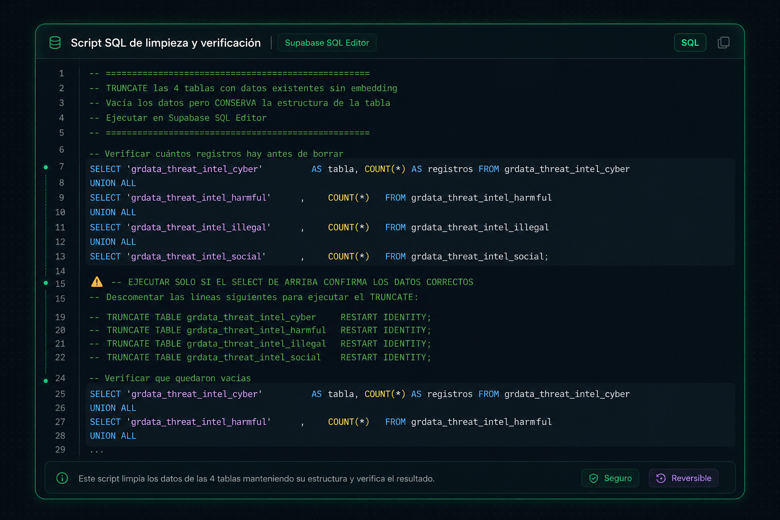 Vista del workflow entregable 2